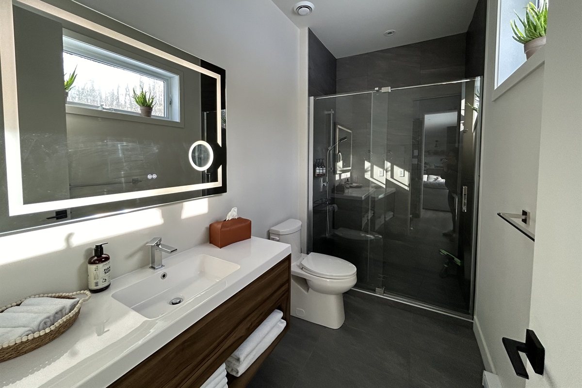 La salle de bain de la suite king 2, avec sa douche à l’italienne